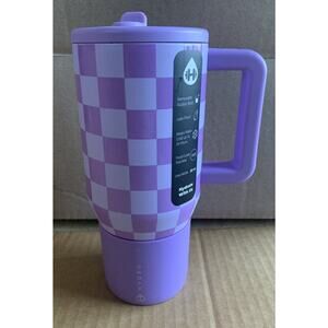 Hydrojug Traveler 20oz Tumbler Cup Lavender Checkers Limited Edition New